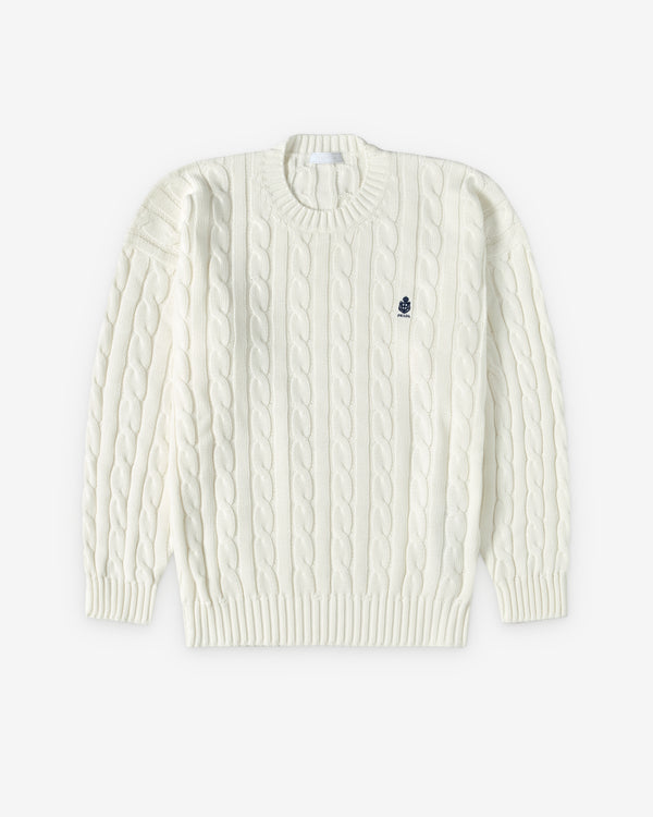 Prada  - Men's Cable Knit Sweater - (White)