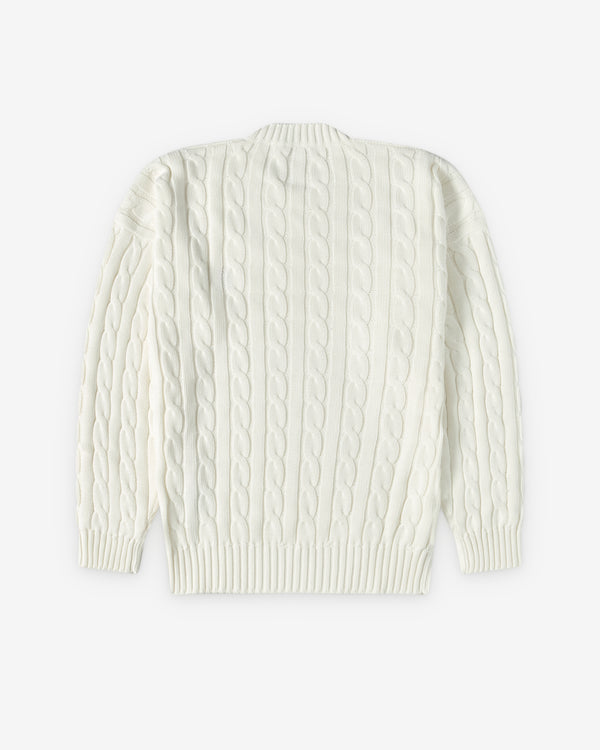 Prada  - Men's Cable Knit Sweater - (White)