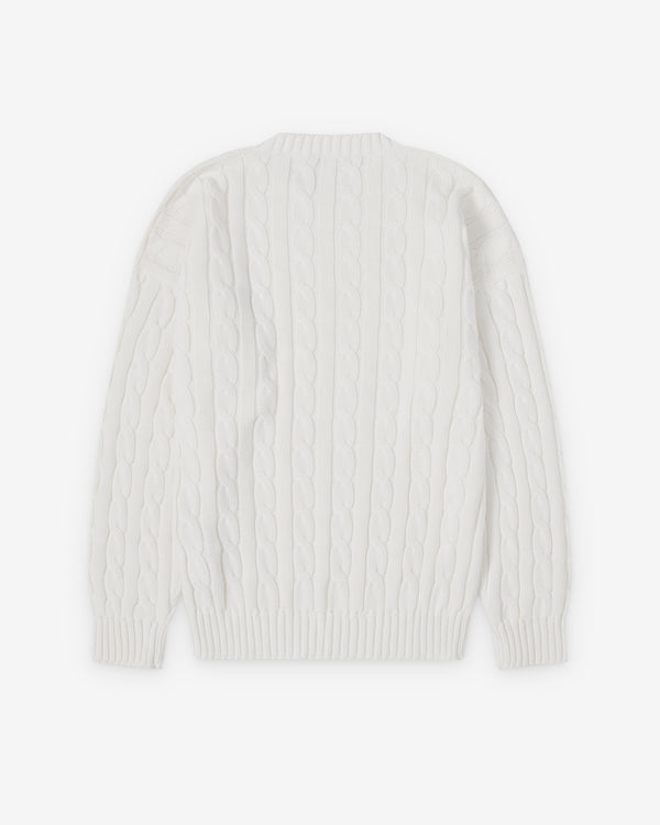 Prada  - Men's Cable Knit Sweater - (White)