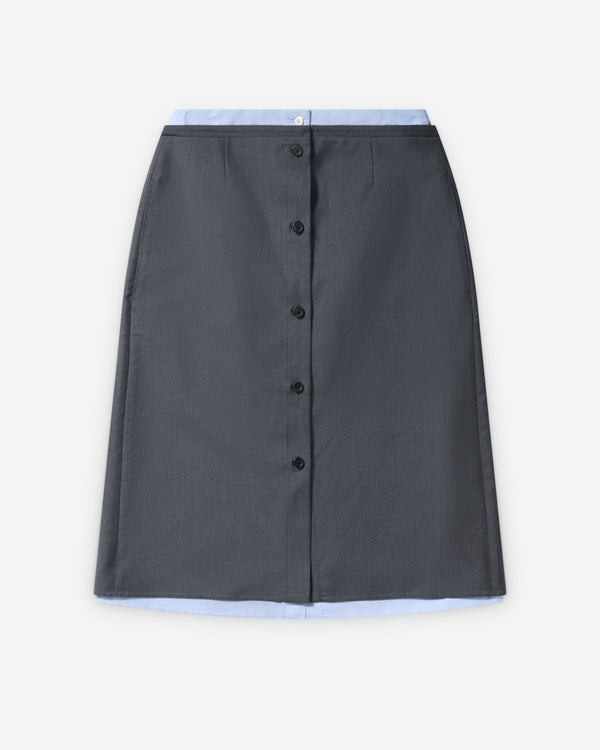 Prada  - Women's Buttoned Pencil Skirt - (Slate Grey)