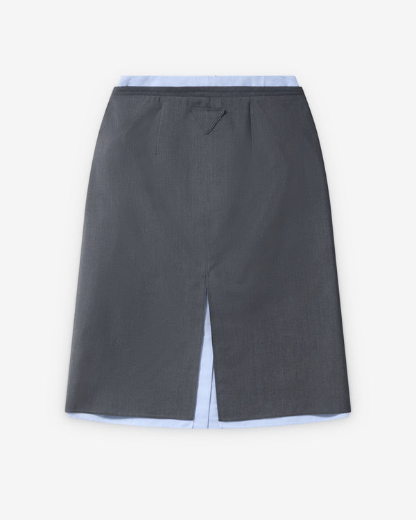 Prada  - Women's Buttoned Pencil Skirt - (Slate Grey)