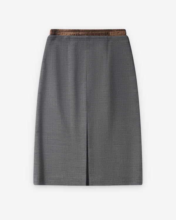 Prada  - Women's Rush Stitch Midi Skirt - (Slate Grey)