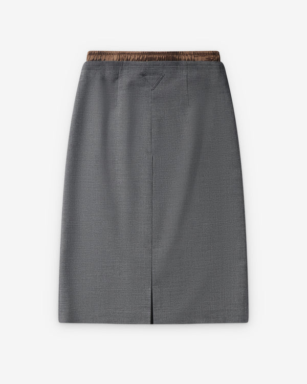 Prada  - Women's Rush Stitch Midi Skirt - (Slate Grey)