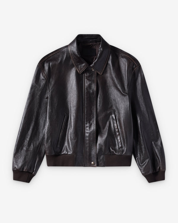 Prada  - Women's Leather Bomber Jacket - (Black)