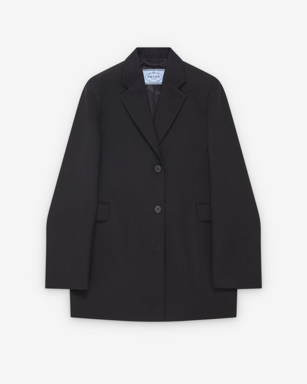 Prada  - Women's Single-Breasted Gabardine Jacket - (Black)