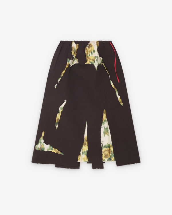 Prada  - Women's Bonded Gabardine Skirt with Devoré Effect - (Ebony)
