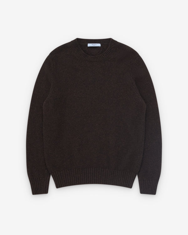 Prada  - Women's Crew Neck Sweater - (Dark Brown)