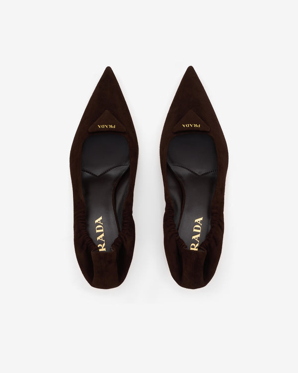 Prada - Women’s Suede Pumps - (Cocoa Brown)