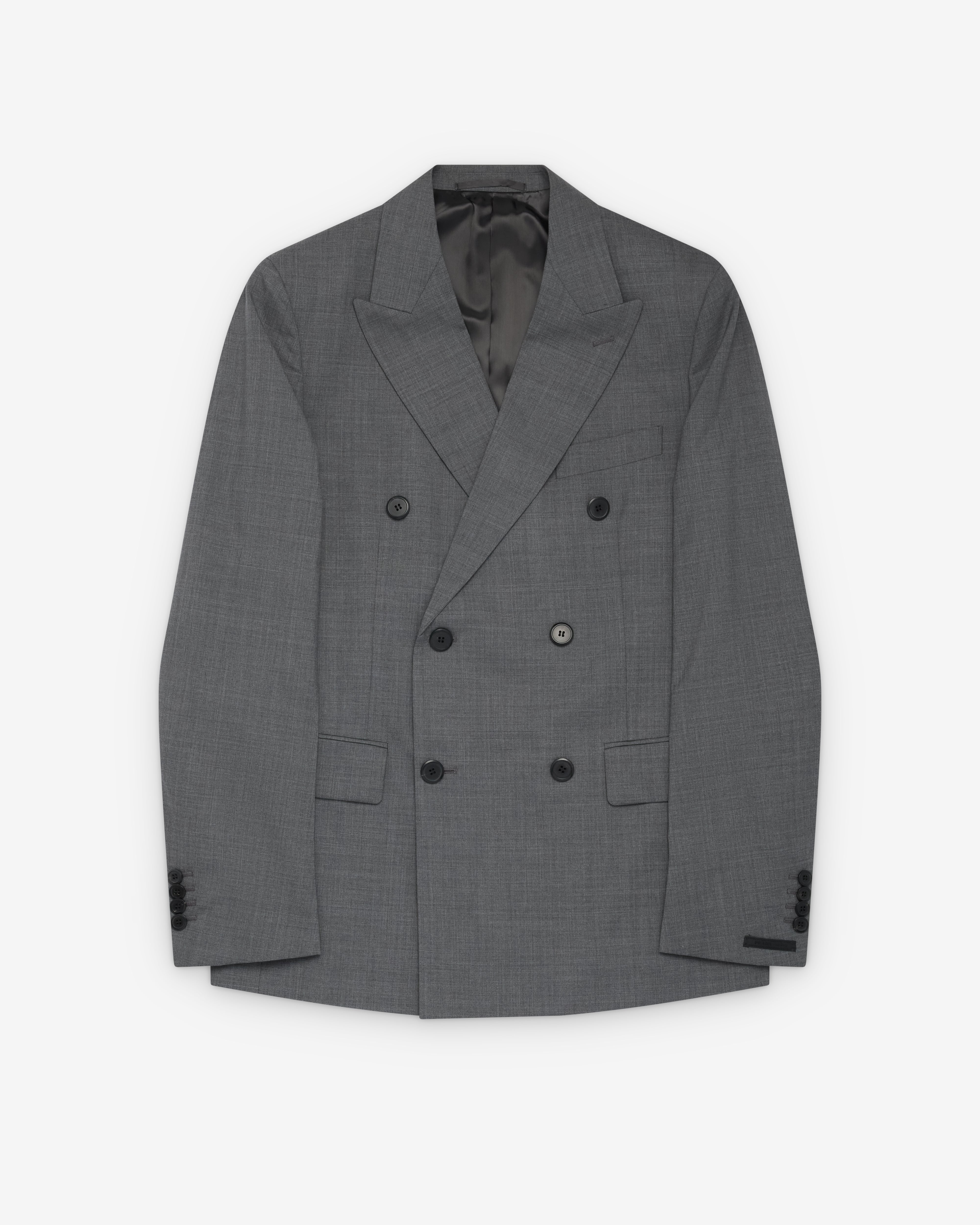 Prada: Men's Double-Breasted Wool Jacket (Grey) | Dover Street
