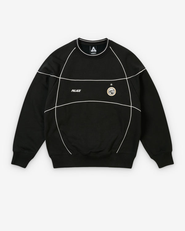Palace - Men's Pro Team Piped Crew - (Black)