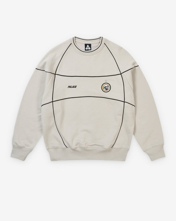 Palace - Men's Pro Team Piped Crew - (Concrete Grey)