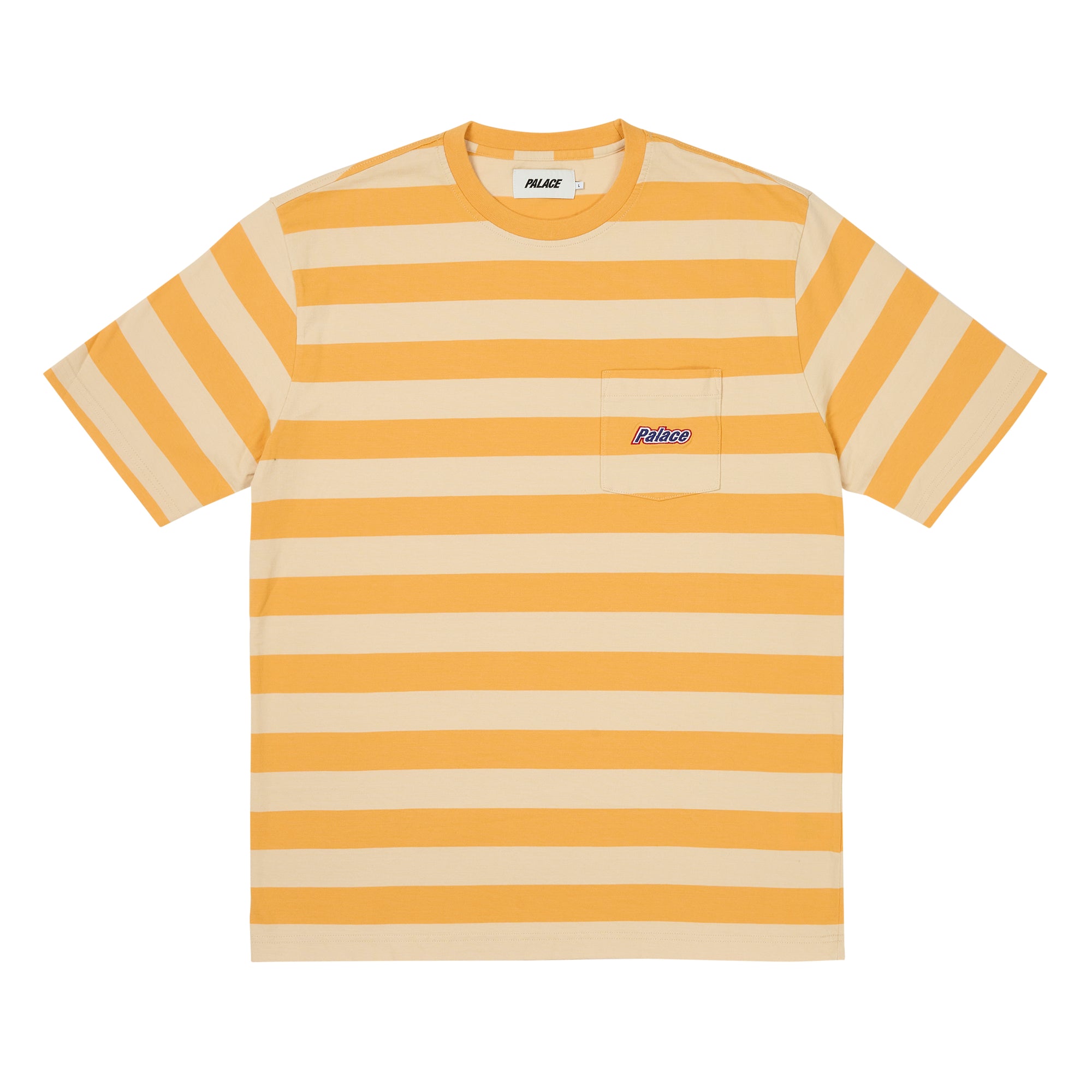 Palace - Men’s Block Stripe T-Shirt - (Amber Nectar) view 1