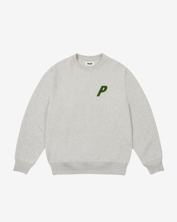 Palace - Men's Chenille Tri-Ferg Crew - (Grey Marl)