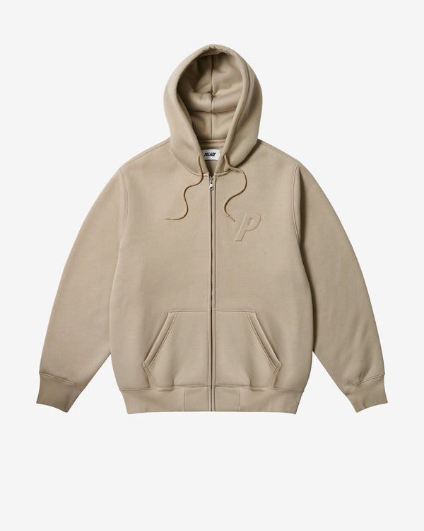 Palace - Men's Thermal Embossed P3 Zip Hood - (Stoney Grey)