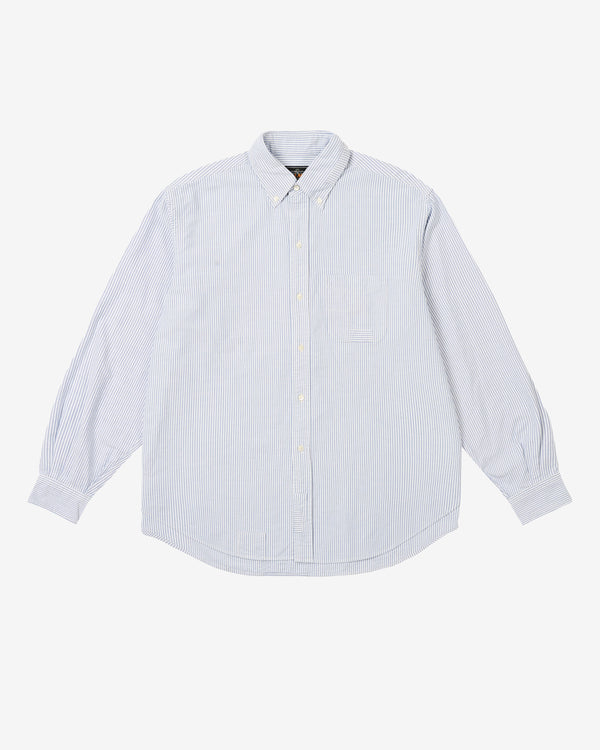 Palace - Beams+ Men's Button Down Shirt - (Oxford Blue Stripe)