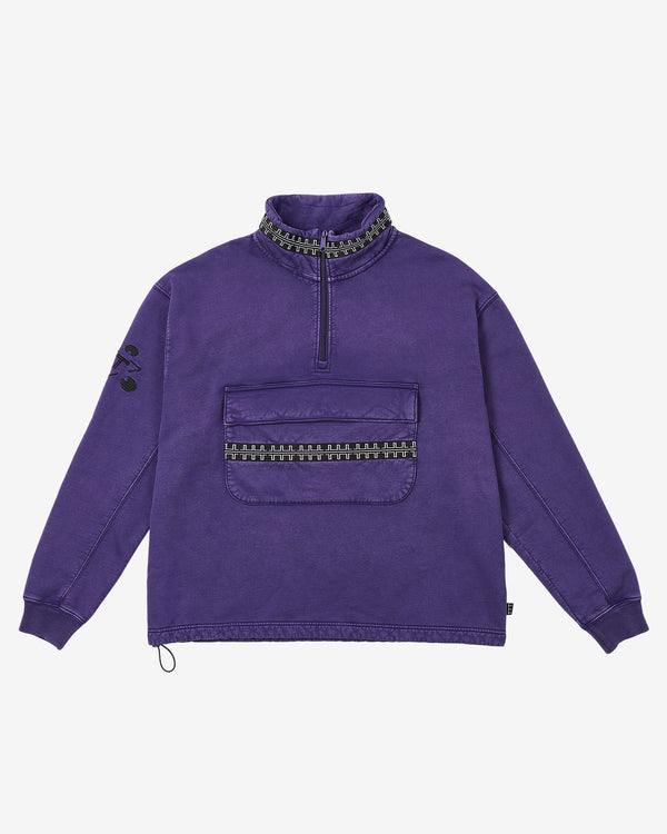 The Trilogy Tapes - Men's Pulse Tape Funnel Neck Sweatshirt - (Purple)