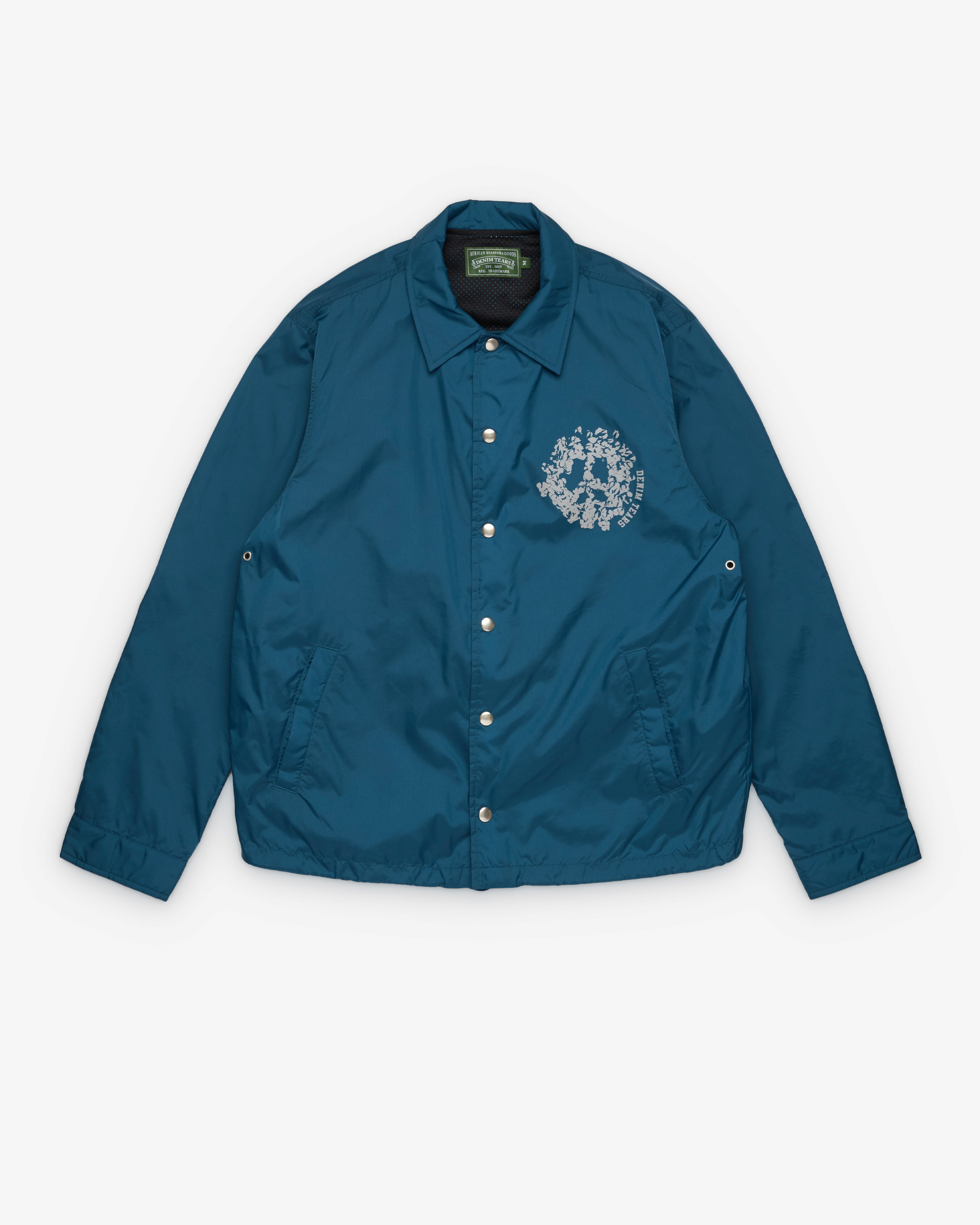 Denim Tears: Men's Peace Wreath Coaches Jacket (Blue) | Dover