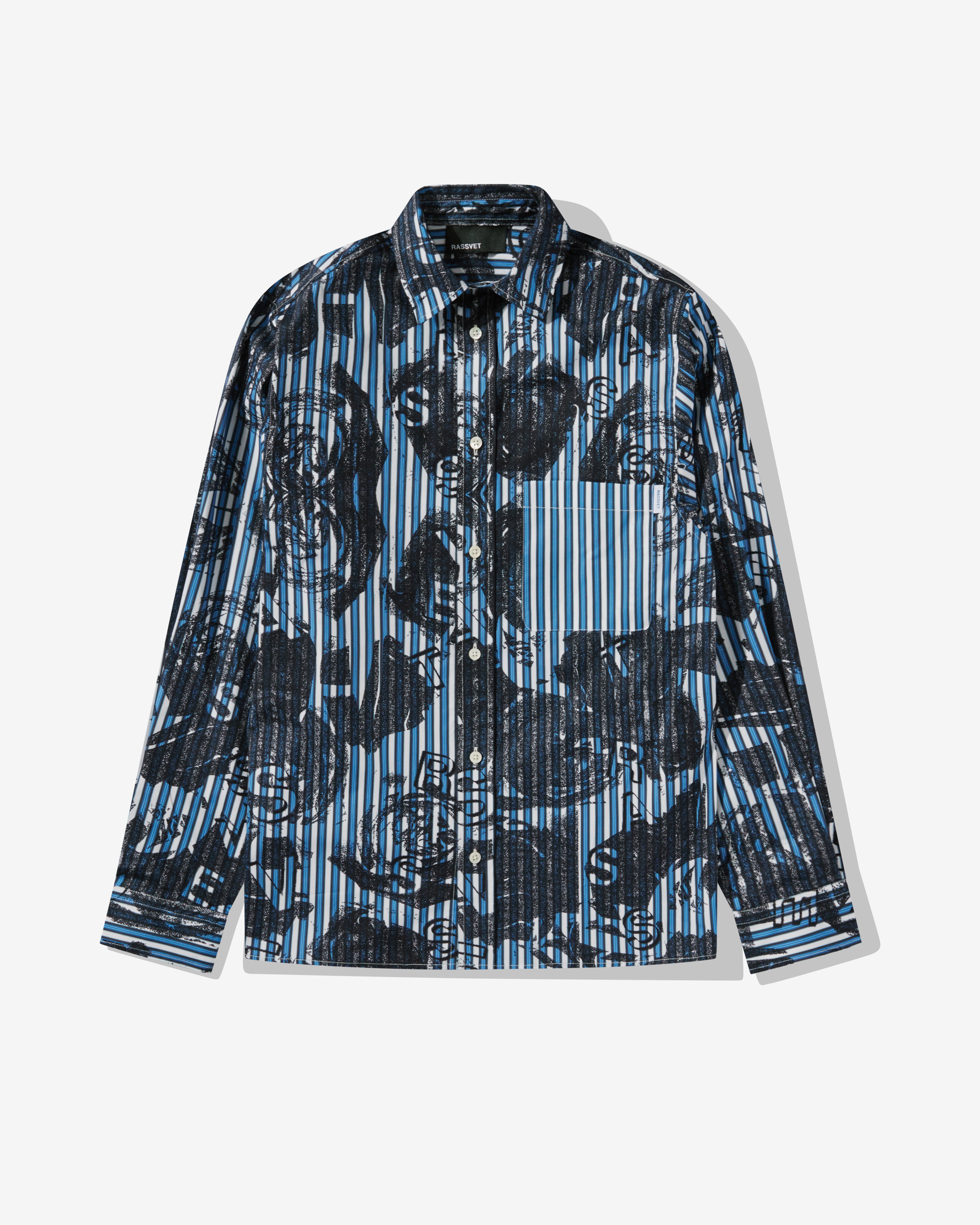 Rassvet: Men's Roses All Over Print Shirt (Blue) | DSML E-SHOP