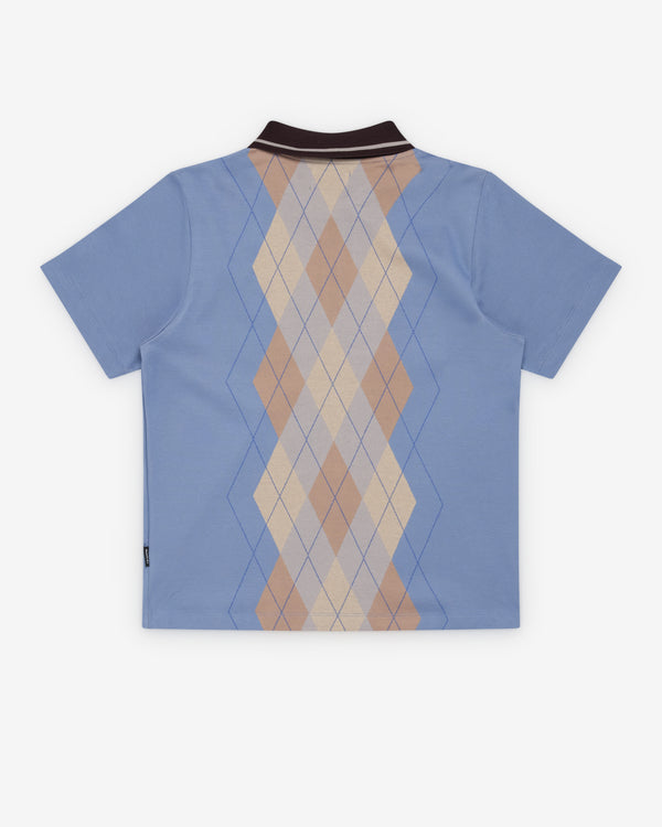 Rassvet - Men's Argyle Zip Polo Knit - (Blue)