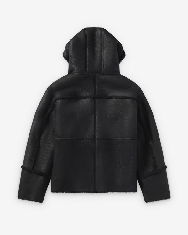 Rassvet - Men's Shearling Hooded Jacket - (Black)