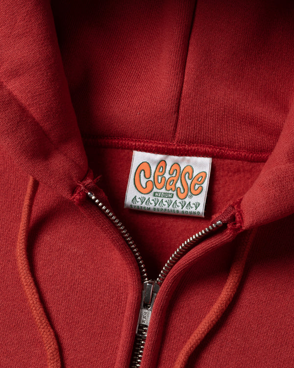 Cease - Men’s Standard Zip Hoodie - (Poppy Red)