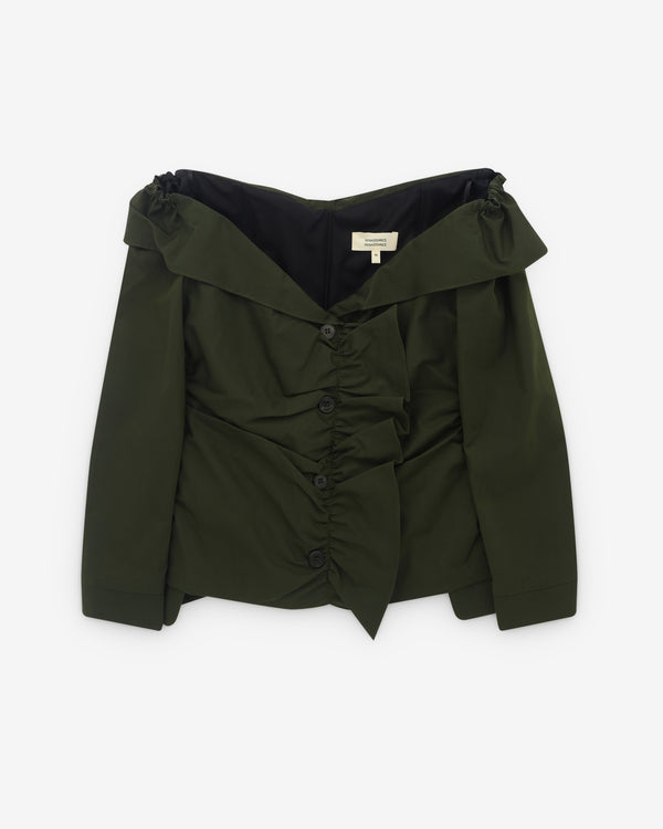 Renaissance Renaissance - Women’s Off Shoulder Jacket - (Green)