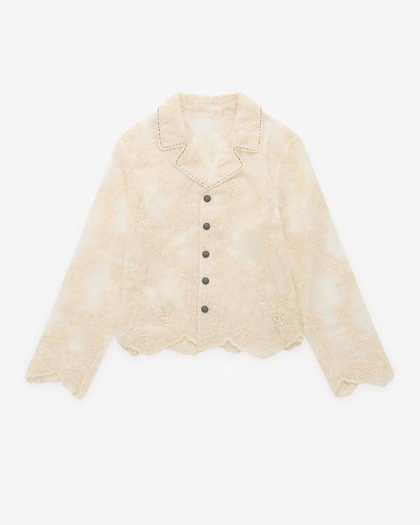 Renli Su - Women’s Lace Shirt - (Rice White)