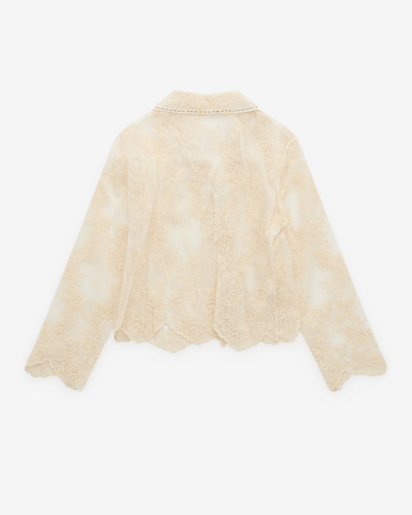 Renli Su - Women’s Lace Shirt - (Rice White)