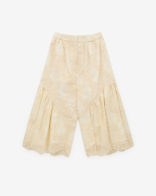 Renli Su - Women’s Cropped Lace Trousers - (Rice White)