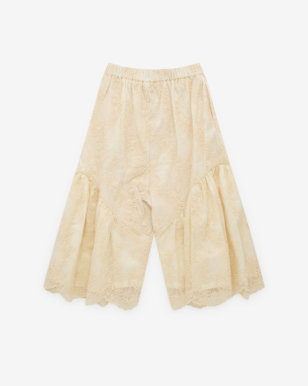 Renli Su - Women’s Cropped Lace Trousers - (Rice White)