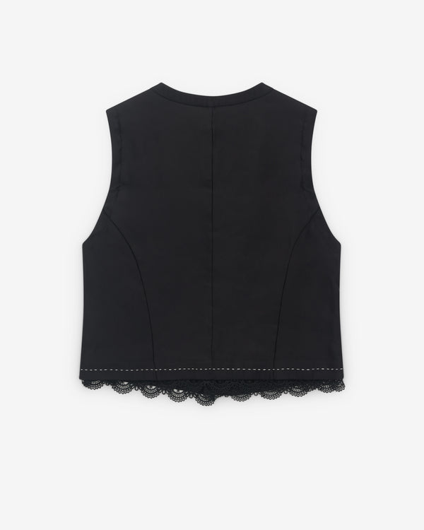 Renli Su - Women’s Lace Trim Vest - (Black)