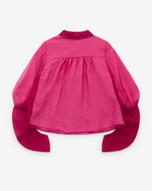 Renli Su - Women’s Silk Shirt - (Rose Red)