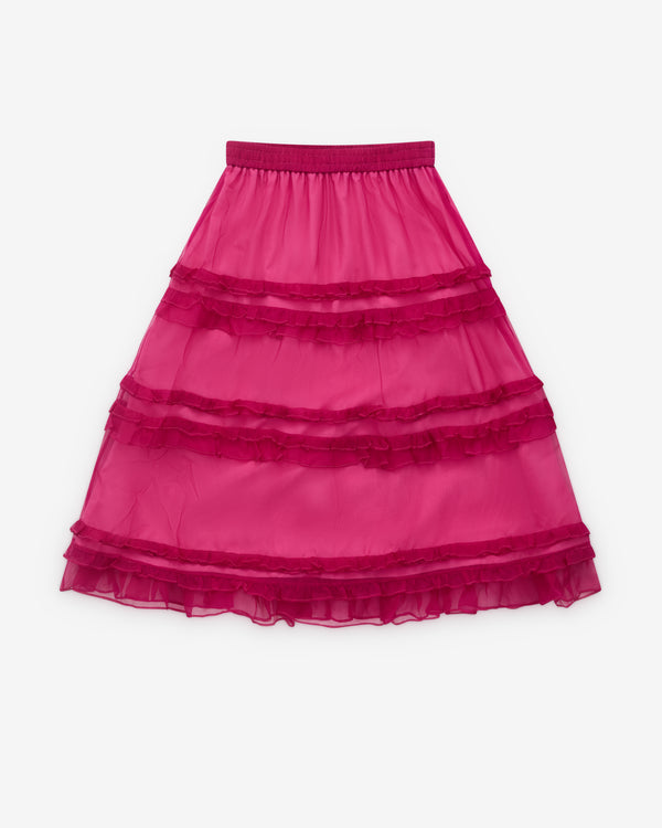 Renli Su - Women’s Tiered Skirt - (Rose Red)