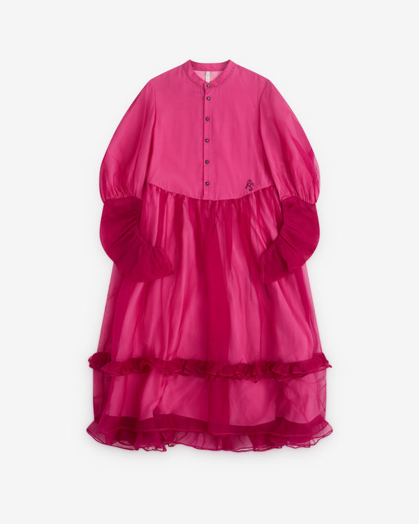 Renli Su - Women’s Silk Dress - (Rose Red)