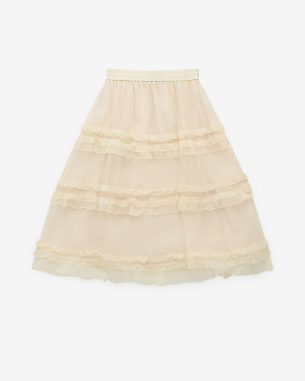 Renli Su - Women’s Tiered Skirt - (Rice White)