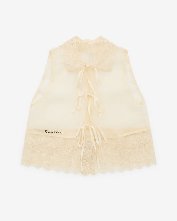 Renli Su - Women’s Lace Trim Vest - (Rice White)