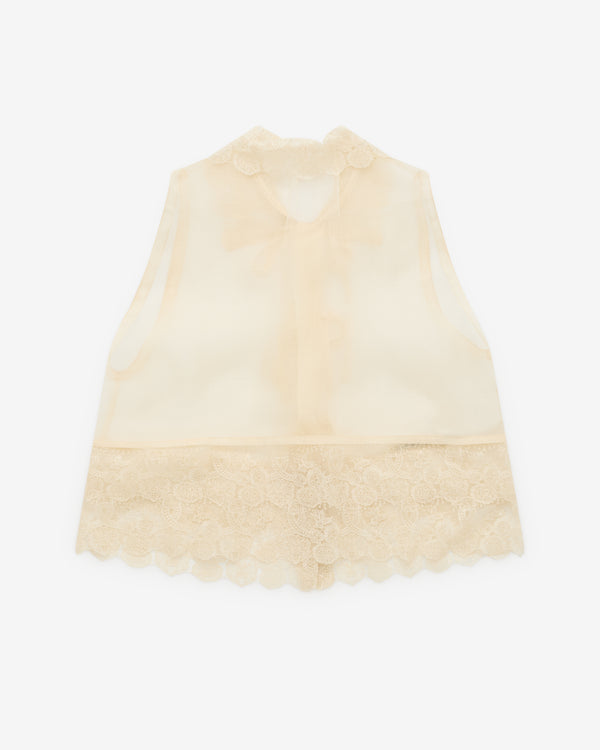 Renli Su - Women’s Lace Trim Vest - (Rice White)