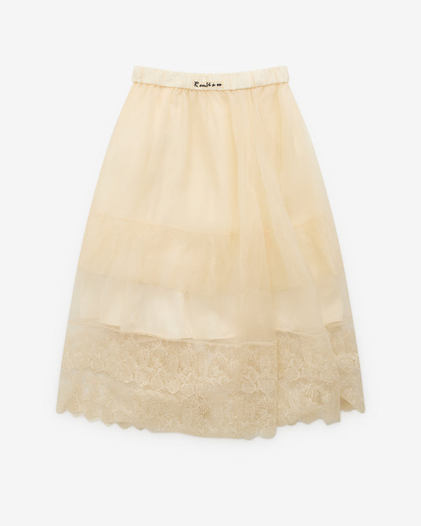 Renli Su - Women’s Lace Trim Skirt - (Rice White)