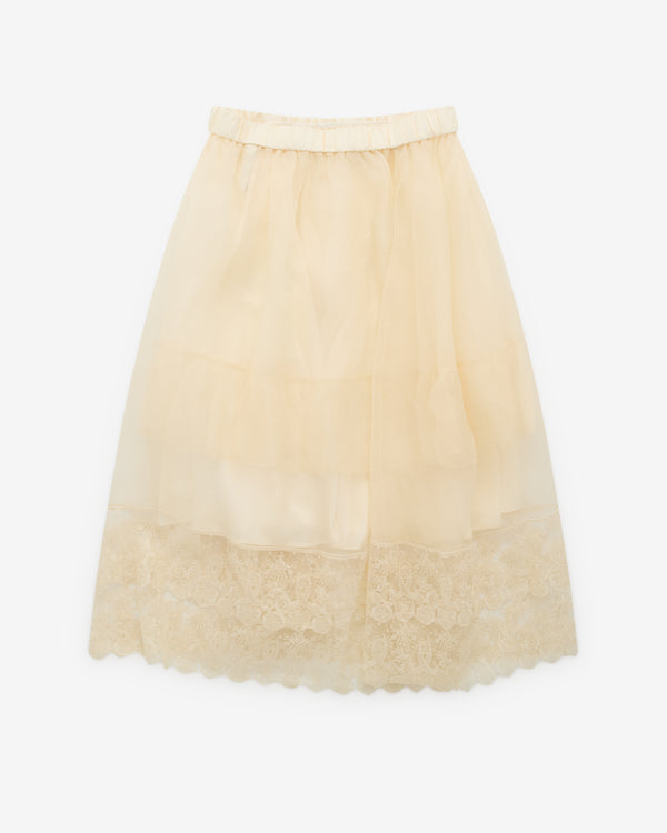 Renli Su - Women’s Lace Trim Skirt - (Rice White)