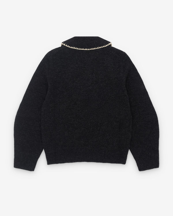 Renli Su - Women’s Tie Collar Knit - (Dark Grey)