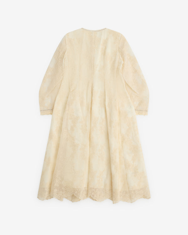 Renli Su - Women’s Lace Long Sleeve Dress - (Rice White)