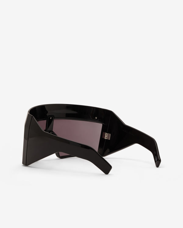 Rick Owens  - Men's Rev Shiny Sunglasses - (Black/Black)