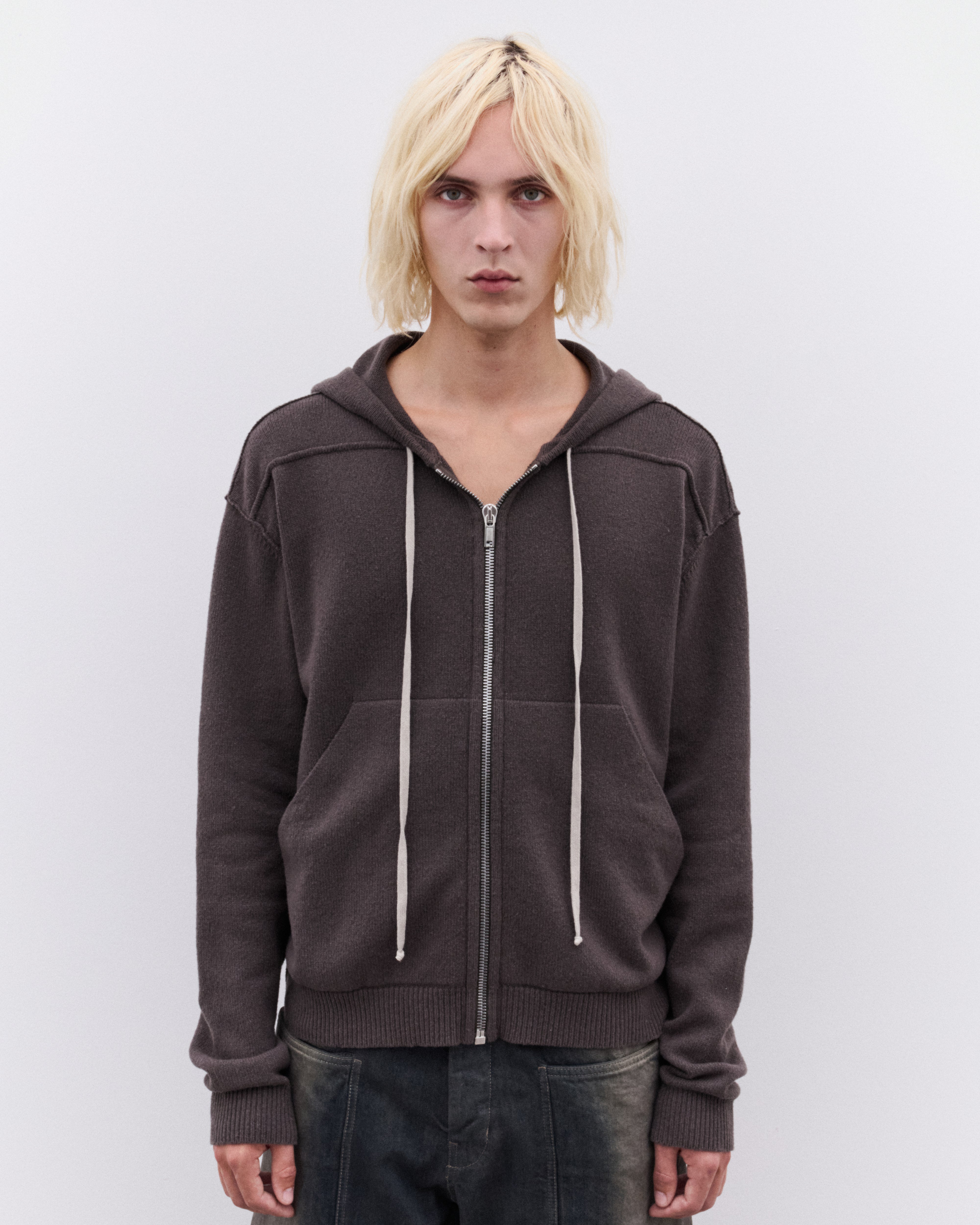 Rick Owens: Men's Zipped Hoodie (Dark Dust) | Dover Street Market