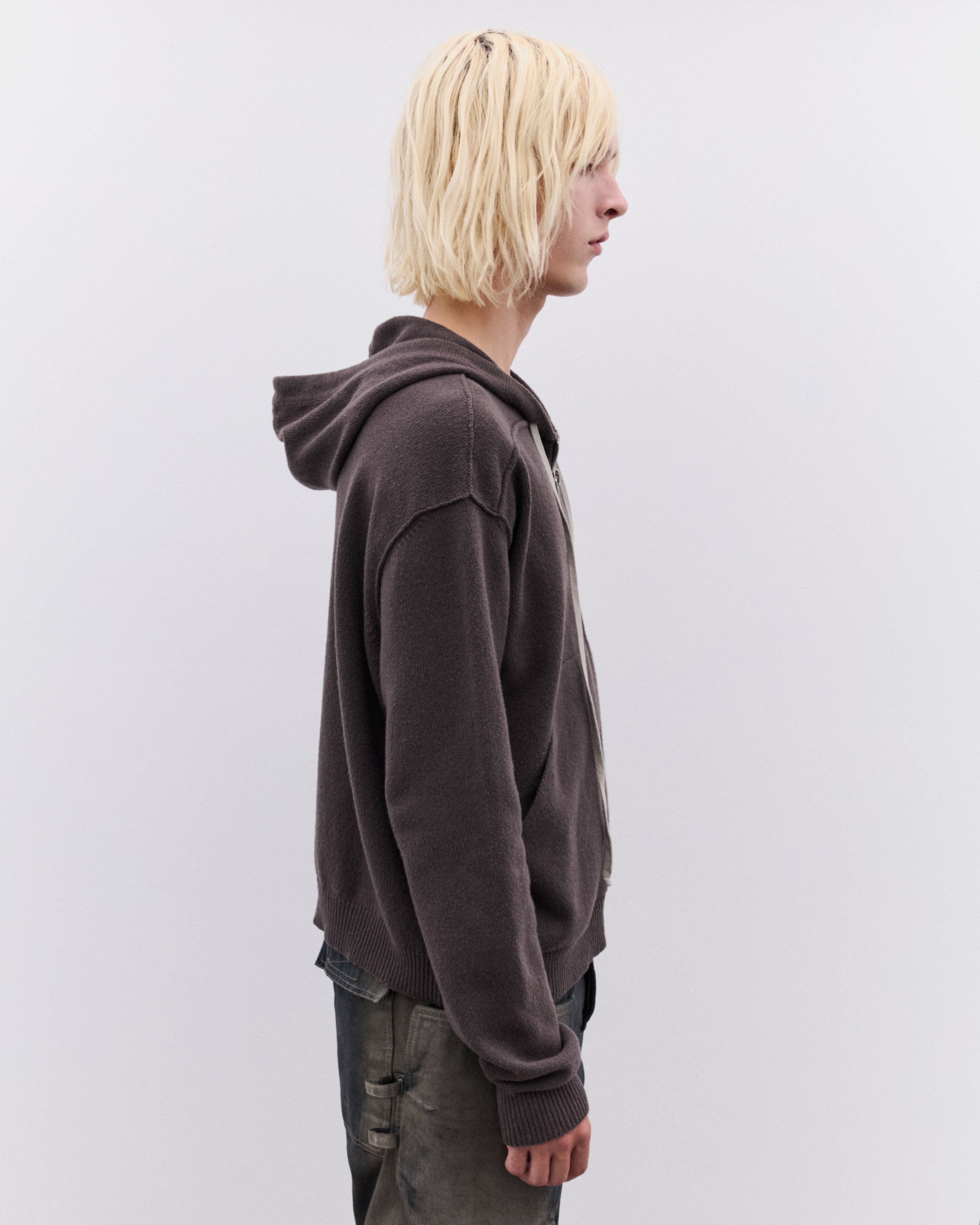 Rick Owens: Men's Zipped Hoodie (Dark Dust) | Dover Street Market