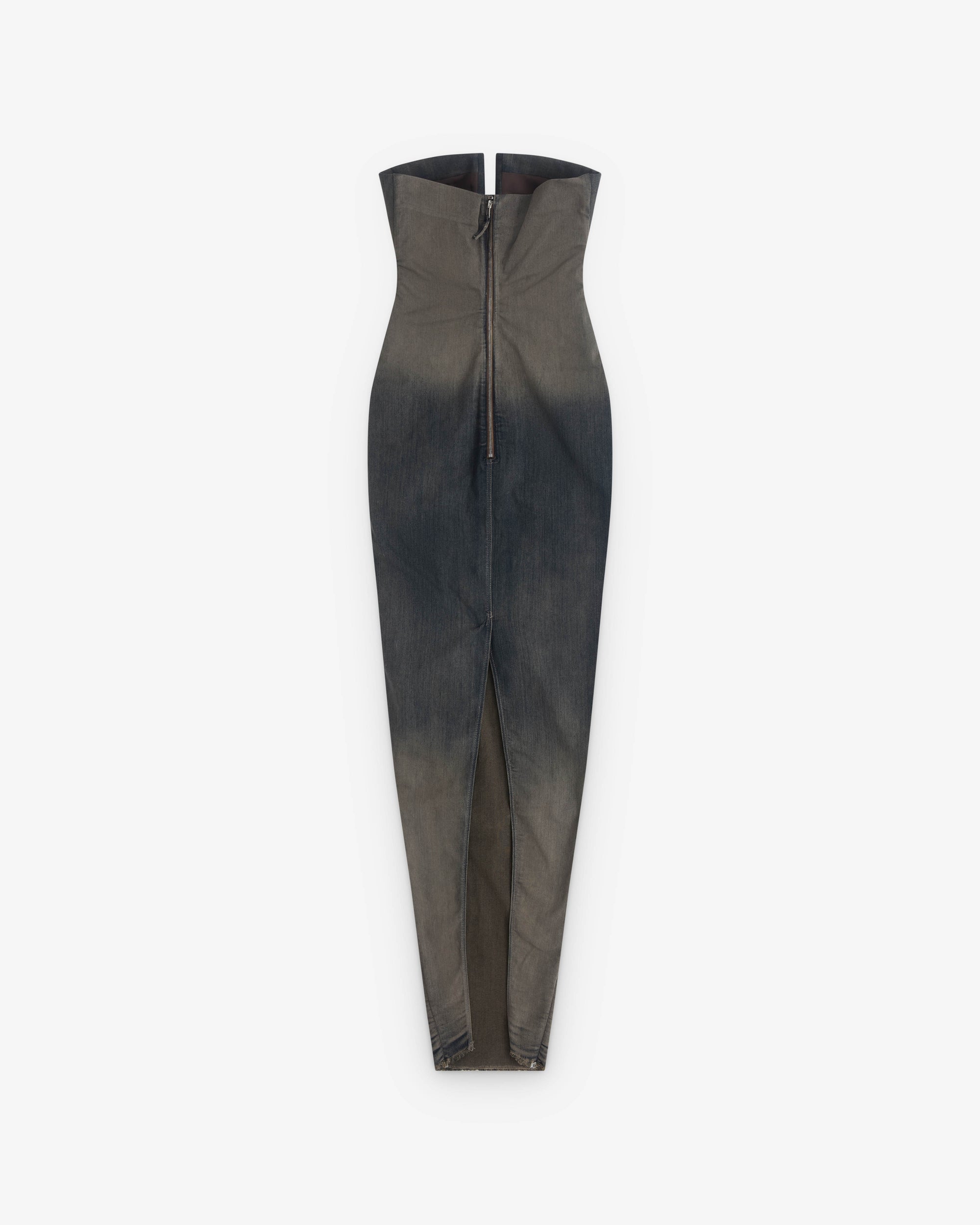 rick owens denim dress Rick Owens: Women's Denim Prong Dress (Dark Dust)