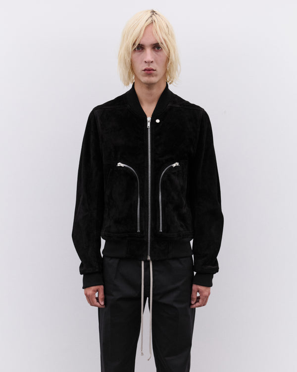 Rick Owens - Men’s Leather Bomber Jacket - (Black)