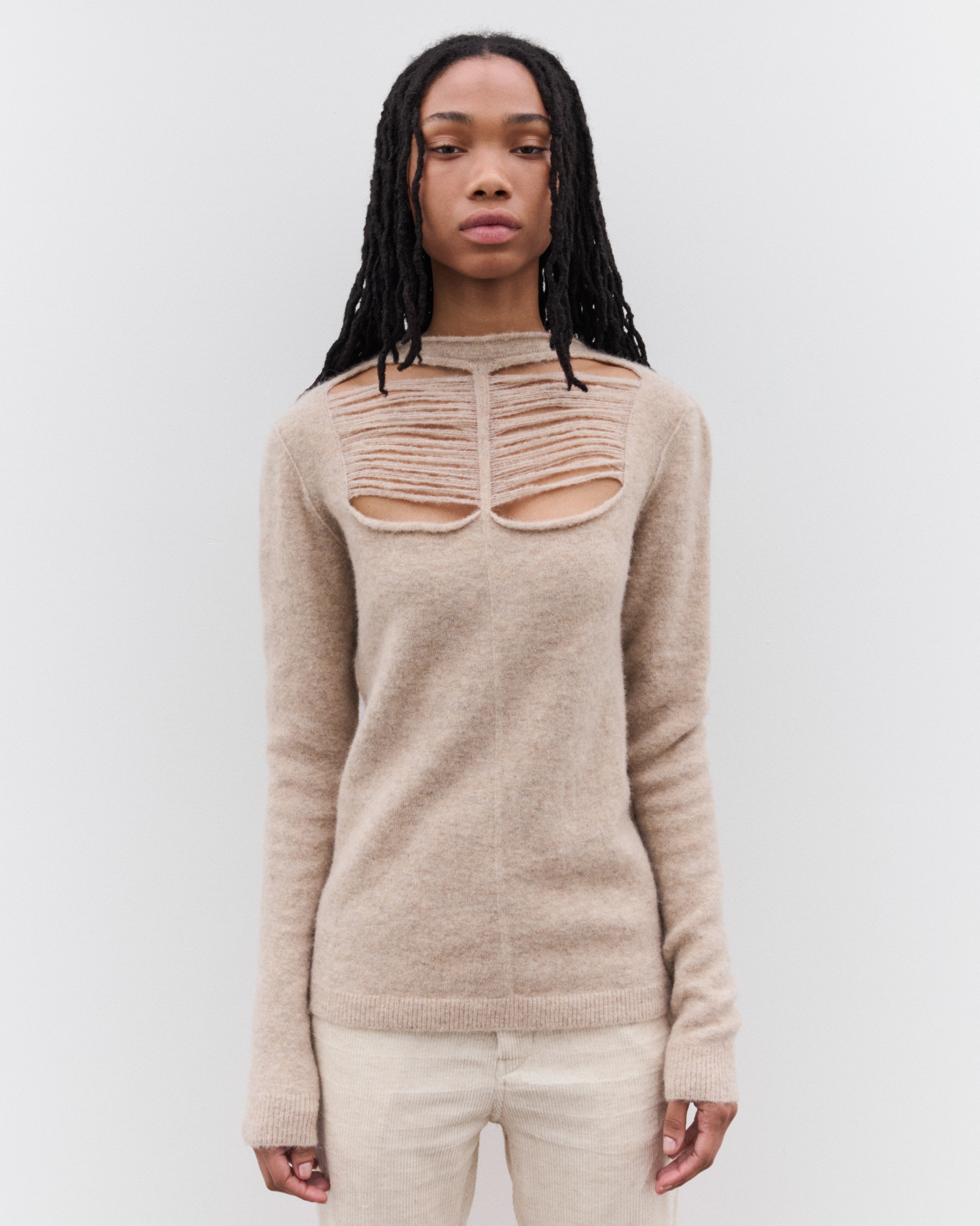 Rick Owens: Women's Knit Long Sleeve T-Shirt (DNA Dust) | Dover