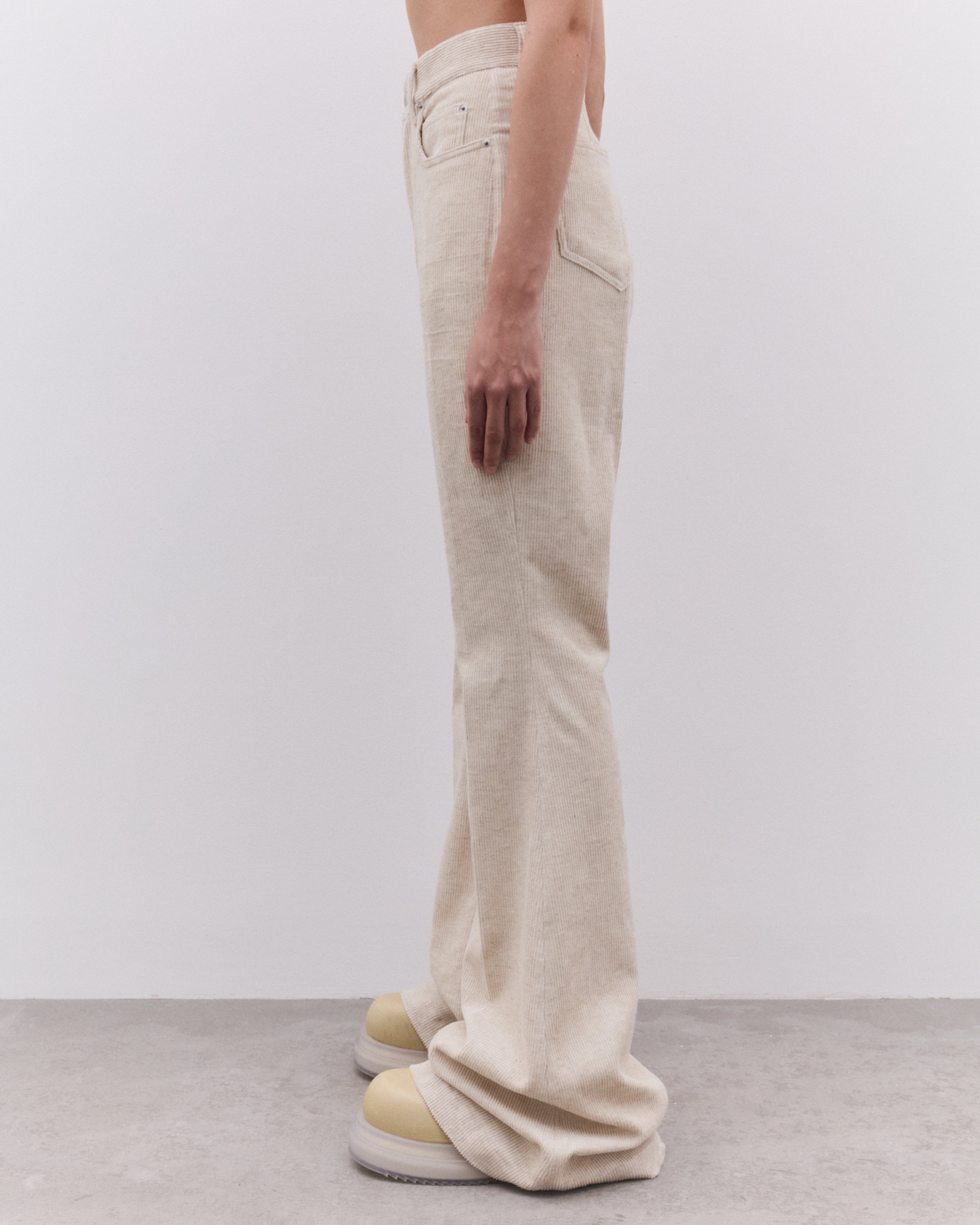 Rick Owens: Women's Bolan Bootcut Trousers (Natural) | DSML E-SHOP
