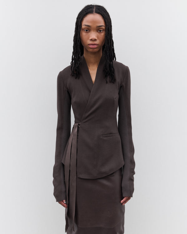 Rick Owens - Women’s Wrap Woven Jacket - (Dark Dust)