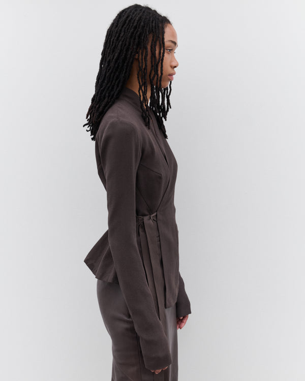 Rick Owens - Women’s Wrap Woven Jacket - (Dark Dust)